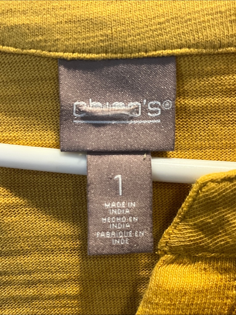 Chico's Cotton Blend V-Neck Knit Top Mustard Yellow Size Medium - Picture 7 of 9